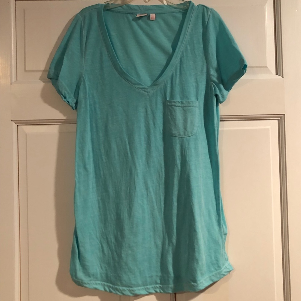 Make + Model Blue V-neck Top